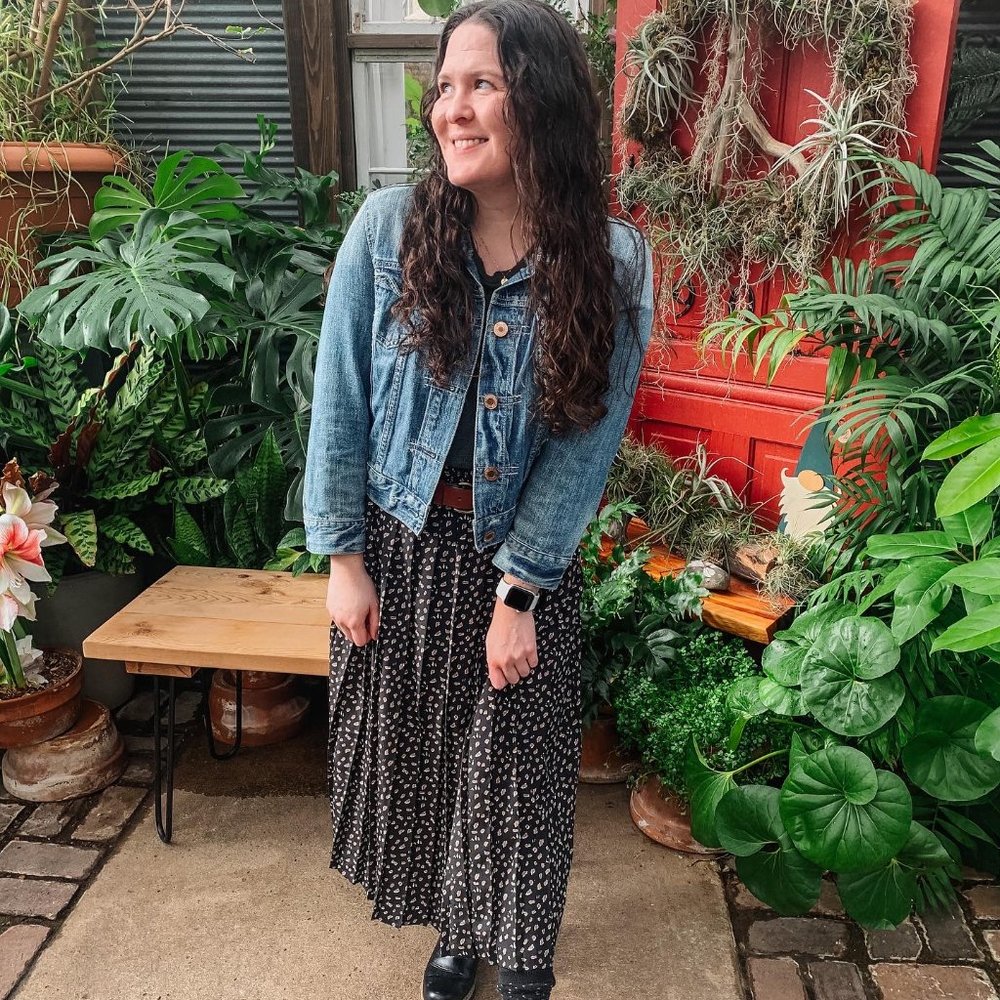 vintage 80s or 90s polka dotted skirt